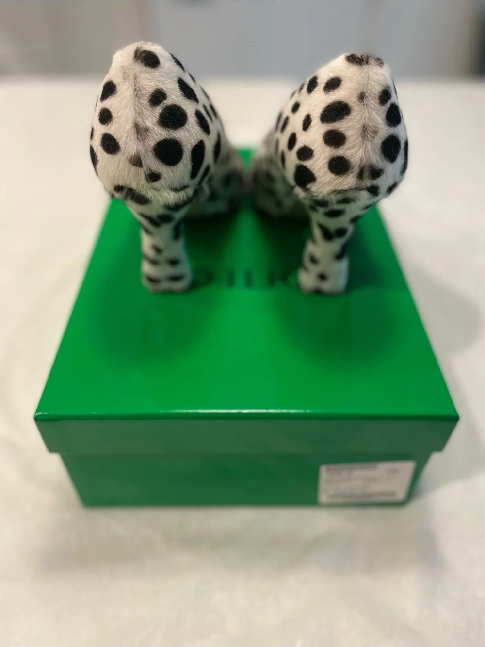Bottega Veneta Sofia Lamb Hair Pump in Jaguar Print 37.5 New in Box